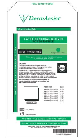 Gloves Surgical DermAssist® Size 6.5 Sterile Pair Latex Extended Cuff Length Bisque Ivory Not Chemo Approved (50PR/BX 4BX/CS) by Innovative Healthcare Corp., Inc.  ID 133650